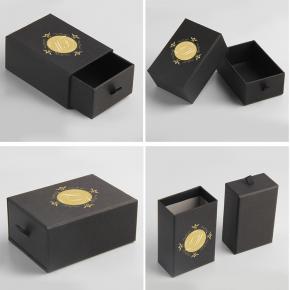 Black drawer box with ribbon